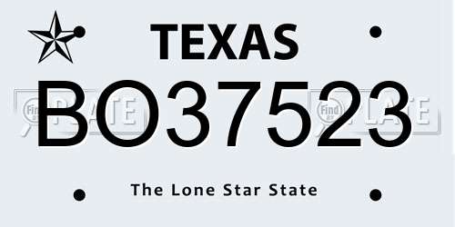 BO37523 Texas License Plate
