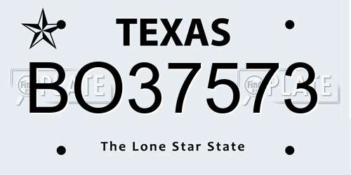 BO37573 Texas License Plate