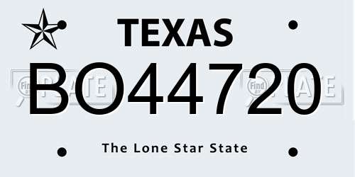 BO44720 Texas License Plate
