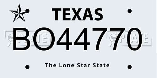 BO44770 Texas License Plate
