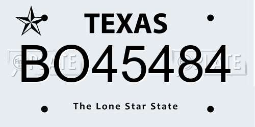BO45484 Texas License Plate