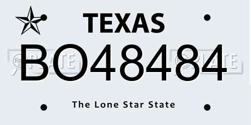 BO48484 Texas License Plate
