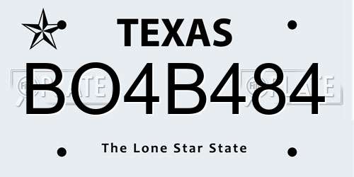 BO4B484 Texas License Plate