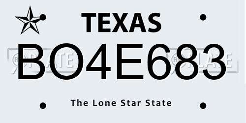 BO4E683 Texas License Plate