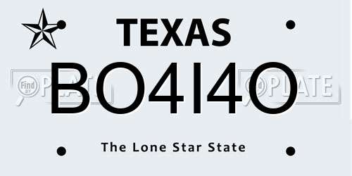 BO4I4O Texas License Plate