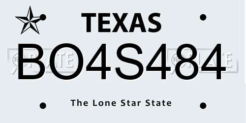 BO4S484 Texas License Plate