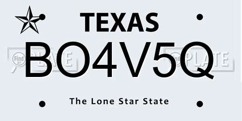 BO4V5Q Texas License Plate