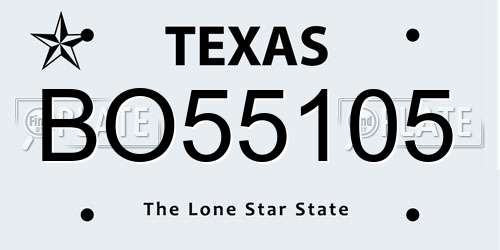 BO55105 Texas License Plate
