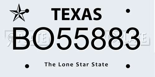 BO55883 Texas License Plate