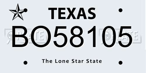 BO58105 Texas License Plate