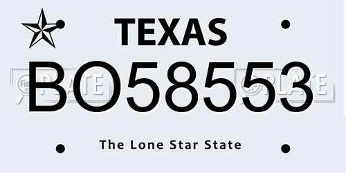 BO58553 Texas License Plate