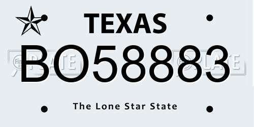 BO58883 Texas License Plate