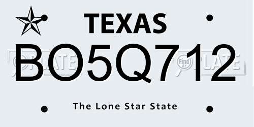 BO5Q712 Texas License Plate