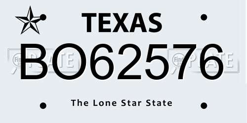 BO62576 Texas License Plate