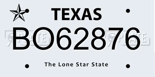 BO62876 Texas License Plate