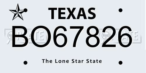 BO67826 Texas License Plate