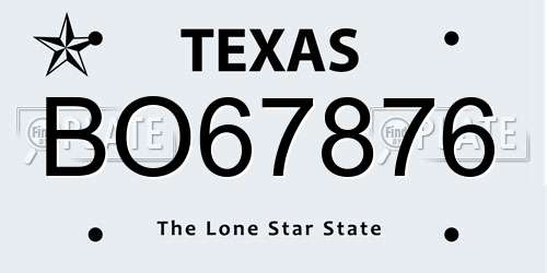 BO67876 Texas License Plate