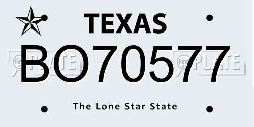 BO70577 Texas License Plate