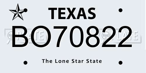 BO70822 Texas License Plate