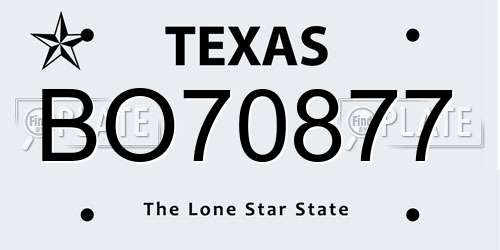 BO70877 Texas License Plate