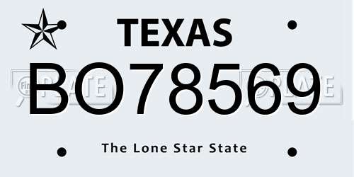 BO78569 Texas License Plate