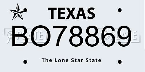 BO78869 Texas License Plate