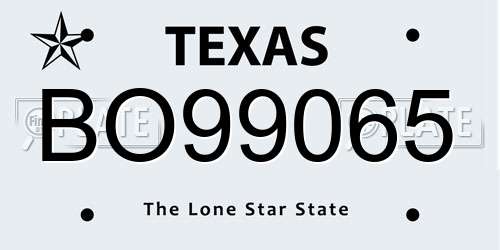 BO99065 Texas License Plate