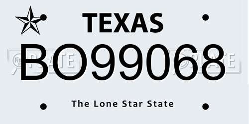 BO99068 Texas License Plate