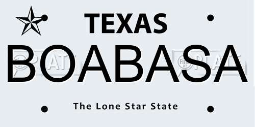 BOABASA Texas License Plate