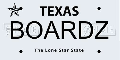 BOARDZ Texas License Plate