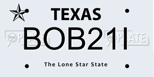 BOB21I Texas License Plate
