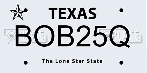 BOB25Q Texas License Plate