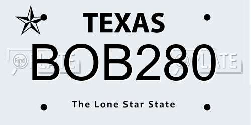 BOB280 Texas License Plate