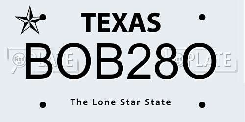 BOB28O Texas License Plate