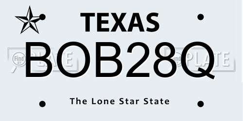 BOB28Q Texas License Plate