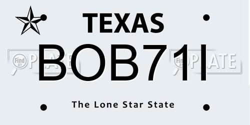 BOB71I Texas License Plate