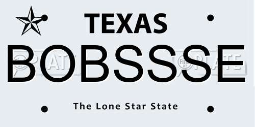 BOBSSSE Texas License Plate