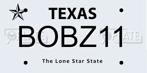BOBZ11 Texas License Plate