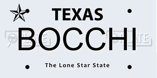 BOCCHI Texas License Plate