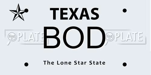 BOD Texas License Plate