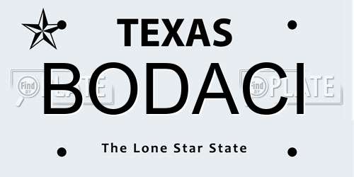 BODACI Texas License Plate