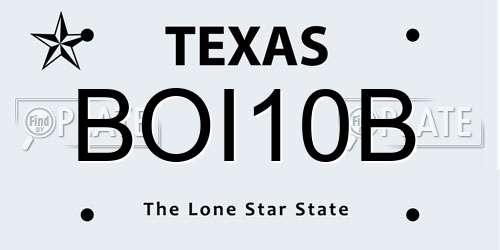 BOI10B Texas License Plate