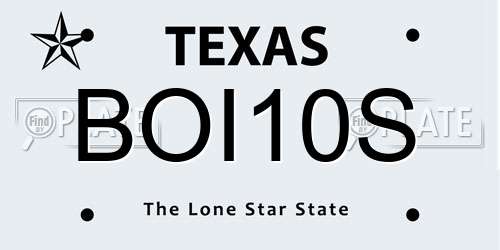 BOI10S Texas License Plate
