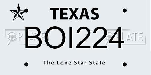 BOI224 Texas License Plate