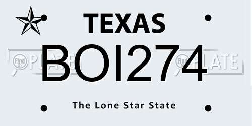 BOI274 Texas License Plate