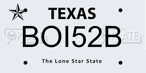 BOI52B Texas License Plate