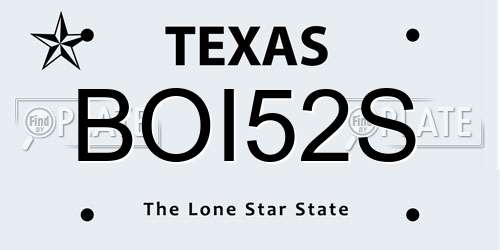 BOI52S Texas License Plate