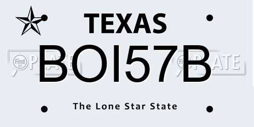 BOI57B Texas License Plate