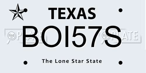 BOI57S Texas License Plate