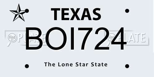 BOI724 Texas License Plate